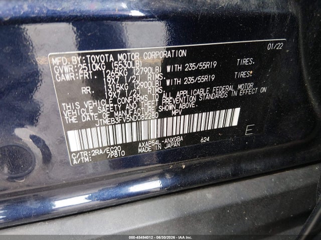 JTMEB3FV5ND082280 Toyota Rav4 Prime Xse