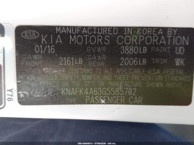 KIA FORTE LX 2016 KNAFK4A63G5585732 Image 9