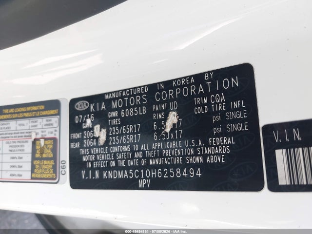 KIA Sedona L 2017 KNDMA5C10H6258494 Image 9