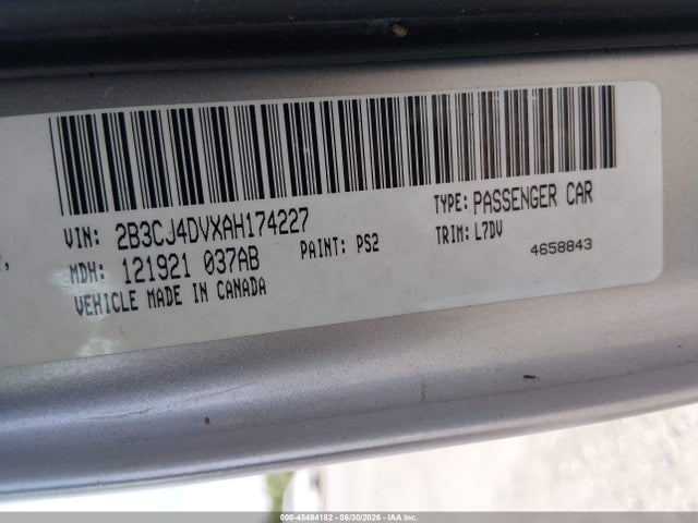 Продажа на аукционе авто 2010 Dodge Challenger Se, vin: 2B3CJ4DVXAH174227, номер лота: 45494182