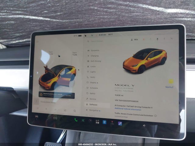 Aukcja sprzedaży 2023 Tesla Model Y Awd/long Range Dual Motor All-wheel Drive, vin: 7SAYGDEE5PF938505, numer aukcji: 45494232