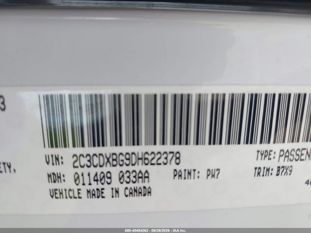 Aukcja sprzedaży 2013 Dodge Charger Se, vin: 2C3CDXBG9DH622378, numer aukcji: 45494262