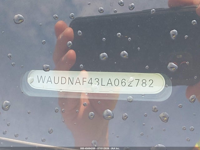 45494288 :رقم المزاد ، WAUDNAF43LA062782 vin ، 2020 Audi A4 Premium 45 Tfsi Quattro S Tronic مزاد بيع