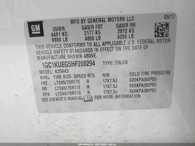 1GC1KUEG5HF200294 Chevrolet Silverado 2500hd Work Truck