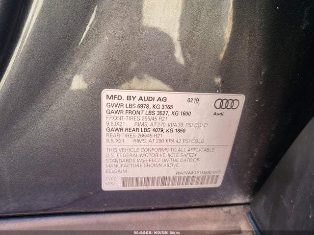 Audi E-tron Premium Plus 2019 WA1VAAGE1KB007017 Image 9