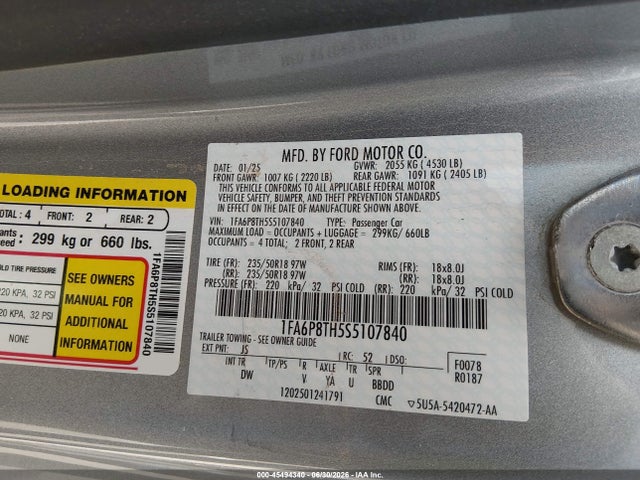 Ford Mustang Ecoboost Fastback 2025 1FA6P8TH5S5107840 Image 9