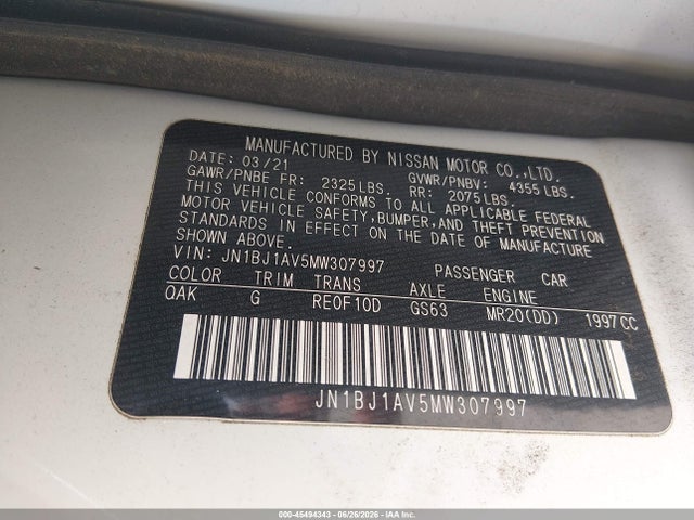 JN1BJ1AV5MW307997 Nissan Rogue Sport S Fwd Xtronic Cvt