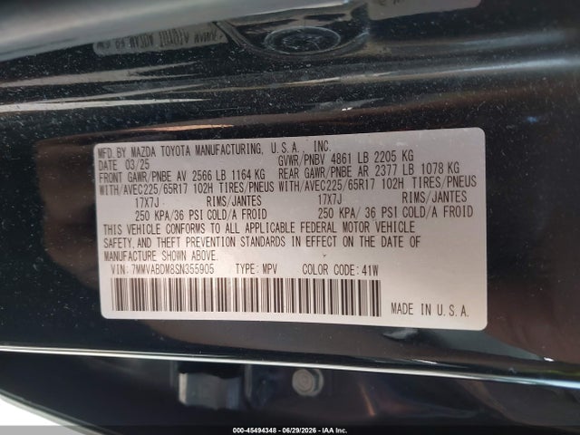 Aukcja sprzedaży 2025 Mazda Cx-50 2.5 S Premium Package, vin: 7MMVABDM8SN355905, numer aukcji: 45494348