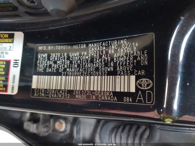 Toyota Corolla S Premium 2014 2T1BURHE2EC109932 Image 9