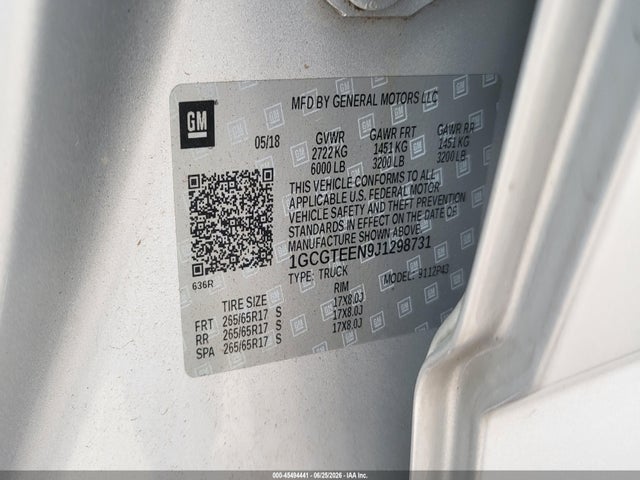 1GCGTEEN9J1298731 Chevrolet Colorado Zr2
