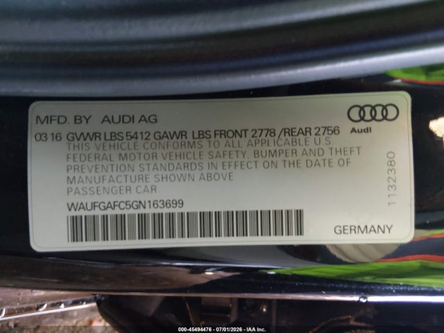 WAUFGAFC5GN163699 Audi A6 3.0t Premium Plus