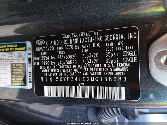 KIA Telluride Ex 2021 5XYP34HC2MG138683 Image 9