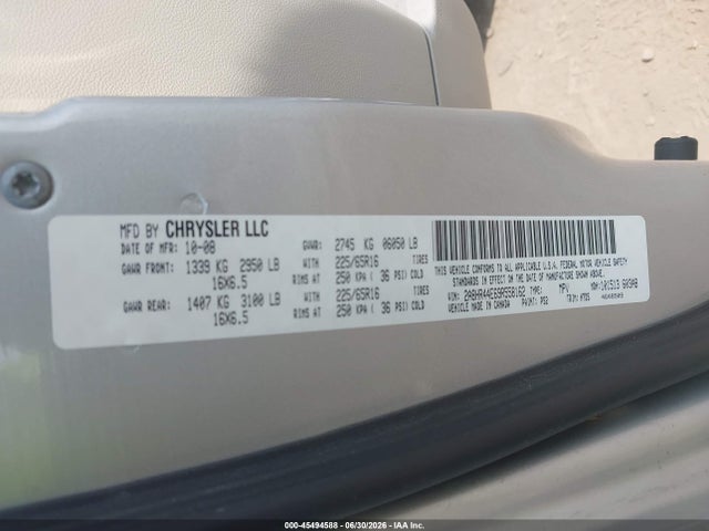 45494588 :رقم المزاد ، 2A8HR44E69R558162 vin ، 2009 Chrysler Town & Country Lx مزاد بيع