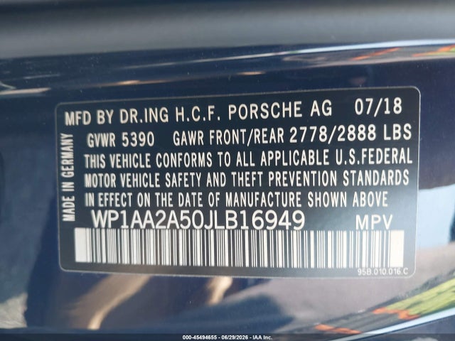 Porsche Macan 2018 WP1AA2A50JLB16949 Image 9