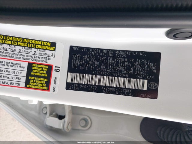 Toyota CAMRY LE 2026 4T1DAACK4TU672346 Image 9