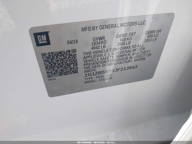 Chevrolet Malibu 1ls 2018 1G1ZB5ST3JF213943 Image 9