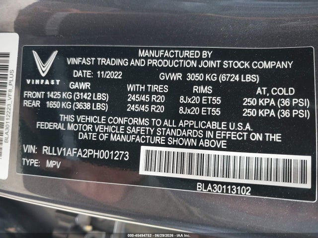 Vinfast Vf 8 Plus 2023 RLLV1AFA2PH001273 Image 9