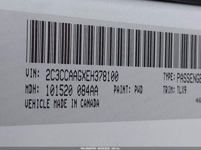 45494768 :رقم المزاد ، 2C3CCAAGXEH378100 vin ، 2014 Chrysler 300 مزاد بيع