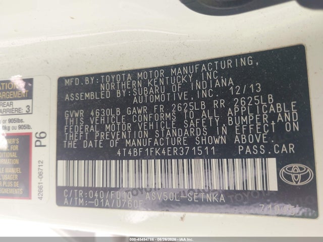 Toyota CAMRY LE 2014 4T4BF1FK4ER371511 Image 9
