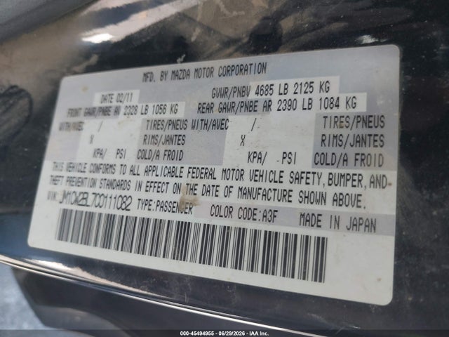Aukcja sprzedaży 2012 Mazda Mazda5 Sport, vin: JM1CW2BL7C0111082, numer aukcji: 45494955