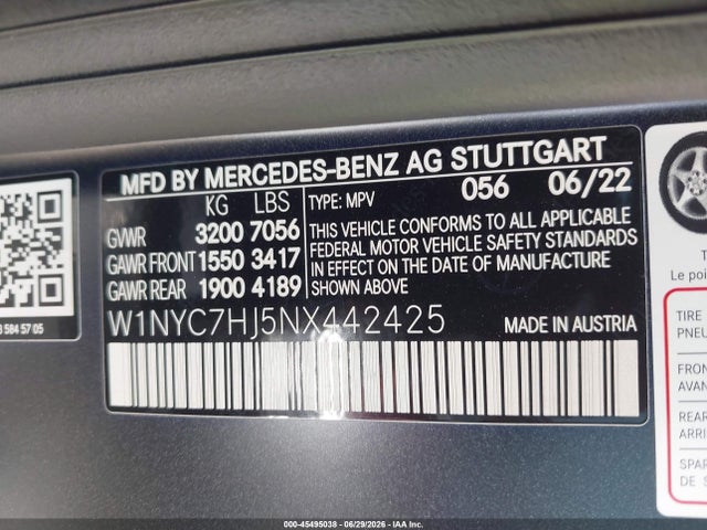 W1NYC7HJ5NX442425 Mercedes-Benz Amg G 63 4matic