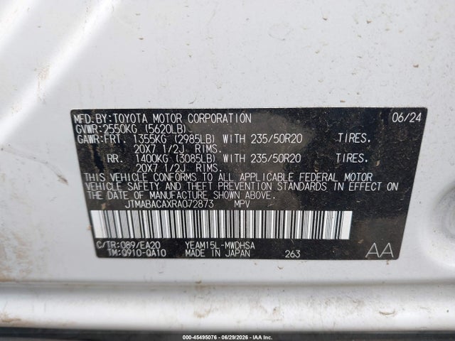 JTMABACAXRA072873 Toyota Bz4x Limited