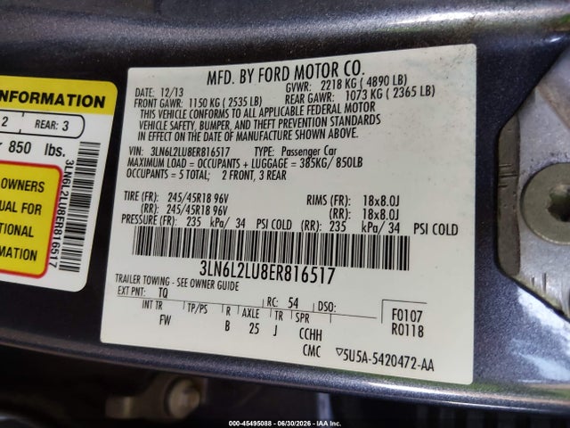 3LN6L2LU8ER816517 Lincoln MKZ HYBRID