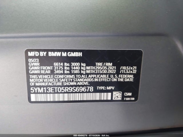 5YM13ET05R9S69678 BMW X5 M Competition