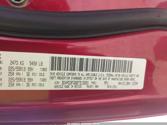 Продажа на аукционе авто 2011 Dodge Journey Crew, vin: 3D4PG3FG6BT515691, номер лота: 45495318