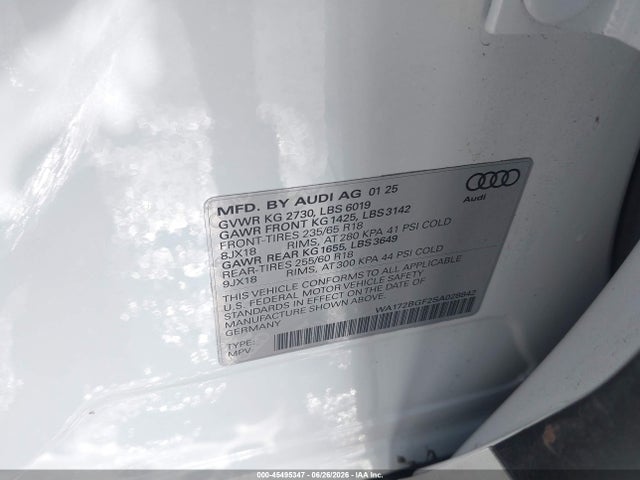 Audi Q6 E-tron Premium 2025 WA172BGF2SA028842 Image 9