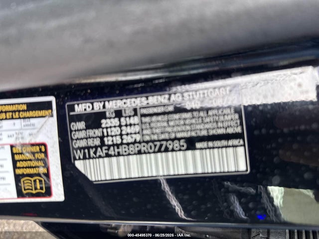 45495370 :رقم المزاد ، W1KAF4HB8PR077985 vin ، 2023 Mercedes-benz C 300 4matic مزاد بيع