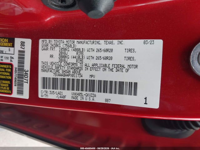 7SVAAABA4PX011734 Toyota Sequoia Platinum