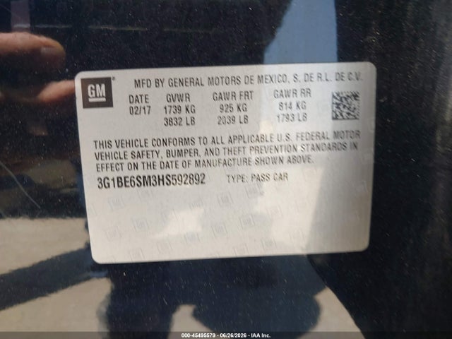 Chevrolet Cruze Lt Auto 2017 3G1BE6SM3HS592892 Image 9