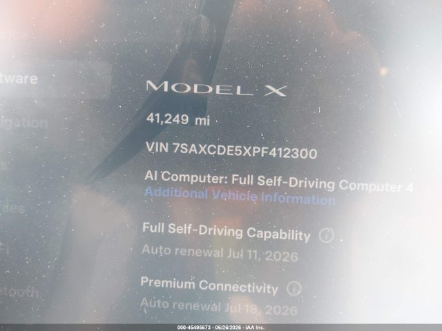 Aukcja sprzedaży 2023 Tesla Model X Dual Motor All-wheel Drive/standard Range, vin: 7SAXCDE5XPF412300, numer aukcji: 45495673
