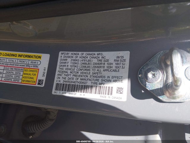 2026 Honda Cr-v Ex 2wd მანქანა იყიდება აუქციონზე, vin: 2HKRS3H40TH304527, აუქციონის ნომერი: 45495789
