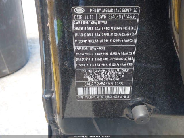Land Rover LR4 2014 SALAG2V64EA701188 Image 9