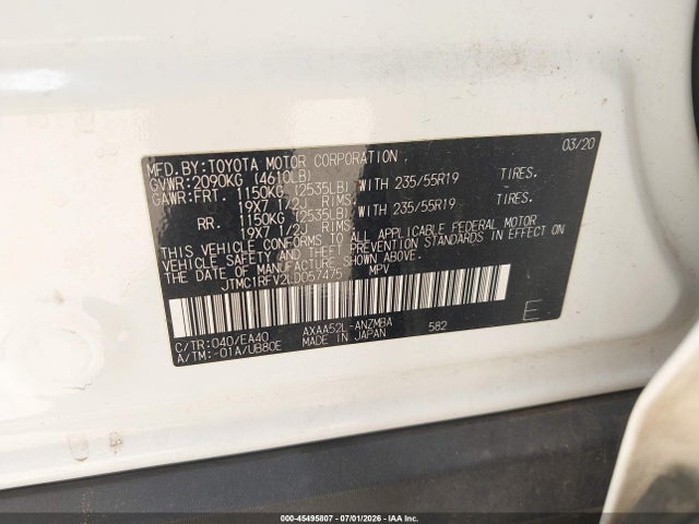 Toyota Rav4 Xle Premium 2020 JTMC1RFV2LD057475 Image 9