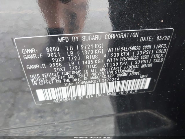 4S4WMARD7L3470244 Subaru Ascent Touring