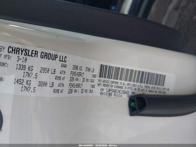 Продажа на аукционе авто 2010 Jeep Grand Cherokee Laredo, vin: 1J4PS4GK1AC156422, номер лота: 45495887