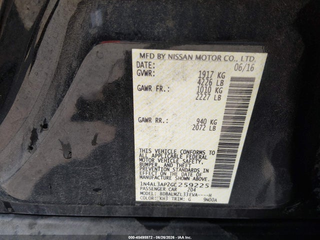 Nissan Altima 2.5 Sv 2016 1N4AL3AP2GC259225 Image 9