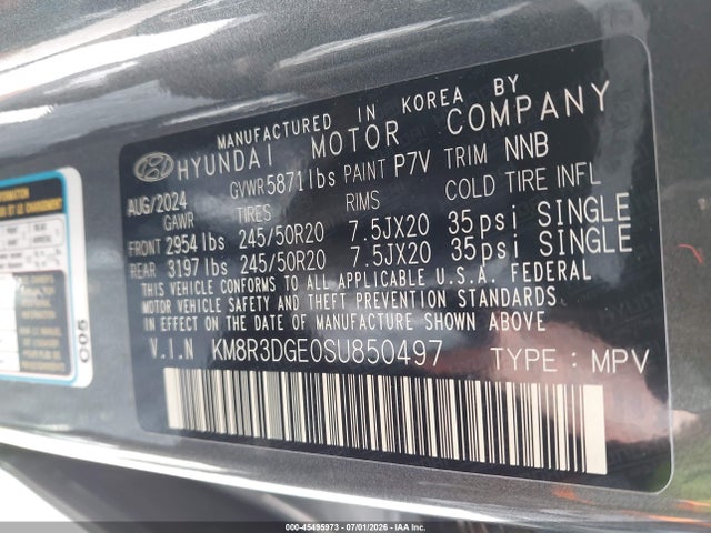 Продажа на аукционе авто 2025 Hyundai Palisade Xrt, vin: KM8R3DGE0SU850497, номер лота: 45495973