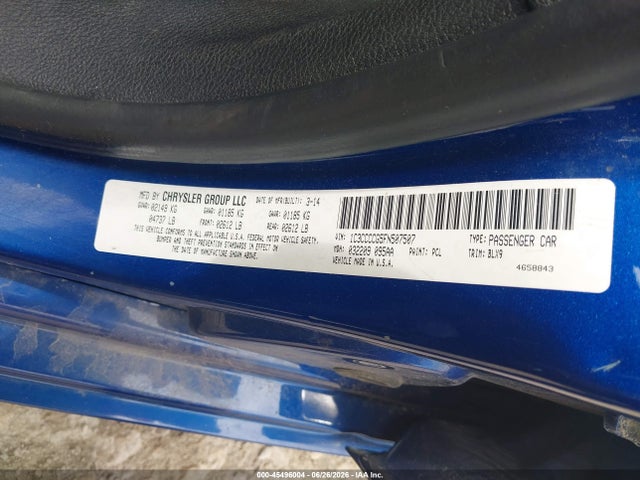 Aukcja sprzedaży 2015 Chrysler 200 C, vin: 1C3CCCCG5FN507507, numer aukcji: 45496004