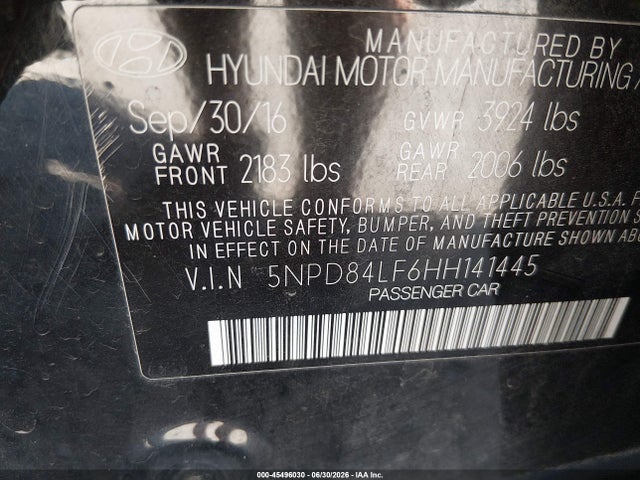 Hyundai Elantra Value Edition 2017 5NPD84LF6HH141445 Image 9