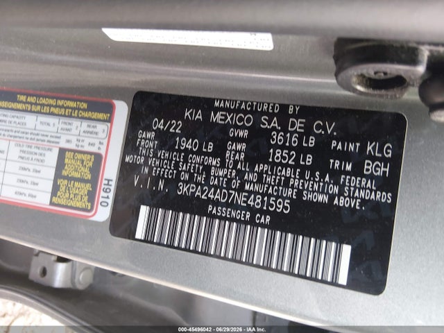KIA RIO S 2022 3KPA24AD7NE481595 Image 9