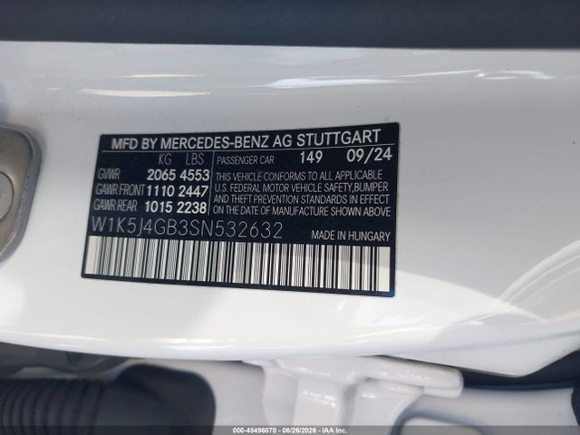 Продажа на аукционе авто 2025 Mercedes-benz Cla 250 Coupe, vin: W1K5J4GB3SN532632, номер лота: 45496070