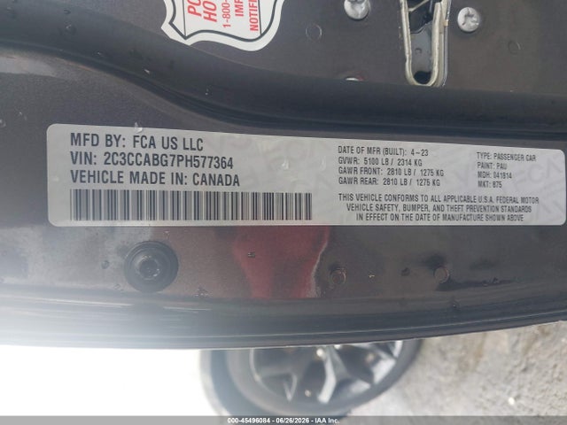 Aukcja sprzedaży 2023 Chrysler 300 300s, vin: 2C3CCABG7PH577364, numer aukcji: 45496084