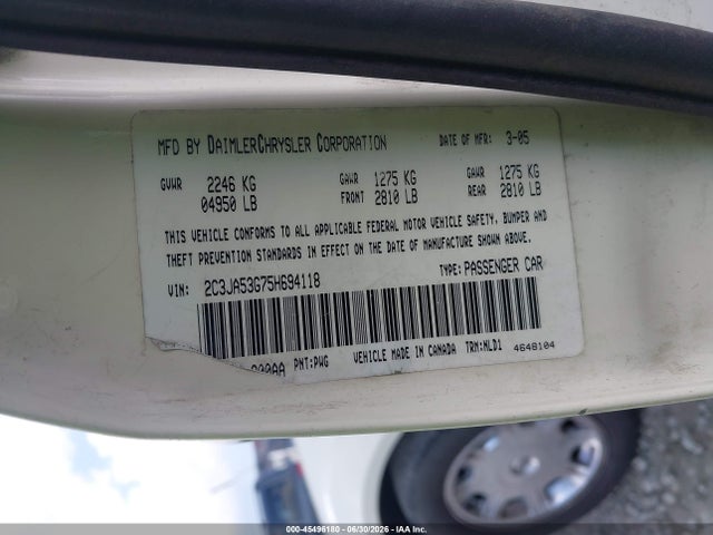 45496180 :رقم المزاد ، 2C3JA53G75H694118 vin ، 2005 Chrysler 300 Touring مزاد بيع