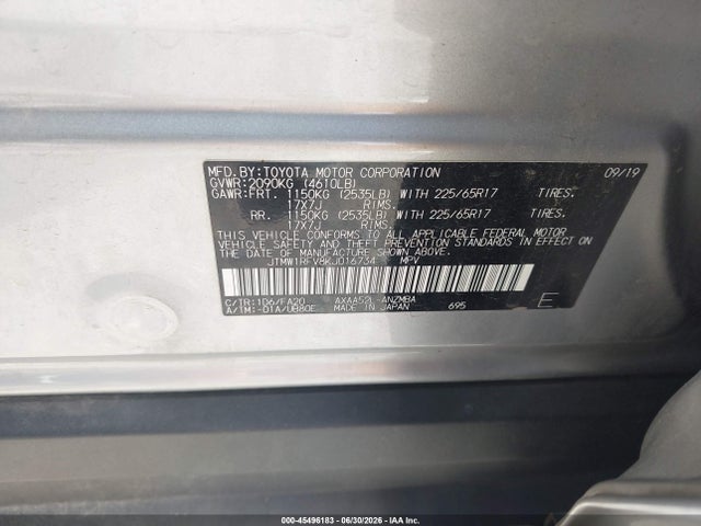 Aukcja sprzedaży 2019 Toyota Rav4 Xle, vin: JTMW1RFV8KJ016734, numer aukcji: 45496183
