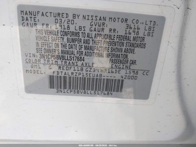 Nissan Kicks S Xtronic Cvt 2020 3N1CP5BV8LL517684 Image 9