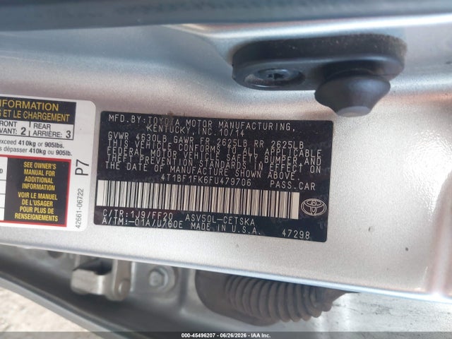 Toyota CAMRY SE 2015 4T1BF1FK6FU479706 Image 9